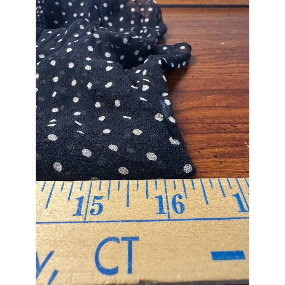 VTG Laundry Shelli Segal Silk Lace Polka Dot Sheer Top Small Coquette Rockabilly - Picture 15 of 16
